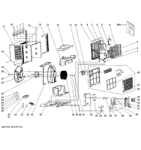 Part Location Diagram of WJ65X21301 GE MAIN BOARD SUPPORT