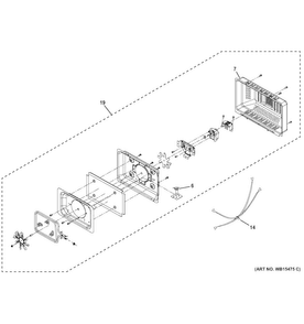Convection Fan Diagram and Parts List for CEB1590SJ1SS  General Electric Microwave