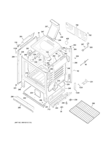 Body Parts Diagram and Parts List for JGBS66DEK1BB  General Electric Range
