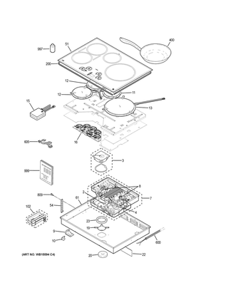 Part Location Diagram of WB27X32988 GE Filter Board