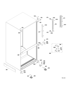 HINGE-MISC PARTS Diagram and Parts List for GBRS0GAXERBS  General Electric Refrigerator