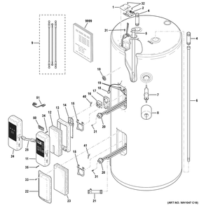 Part Location Diagram of 49-6000274 GE PM INSERT INSTRUCTIONS