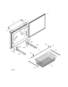 FZ DOOR Diagram and Parts List for CFRS2MIDASS  General Electric Refrigerator