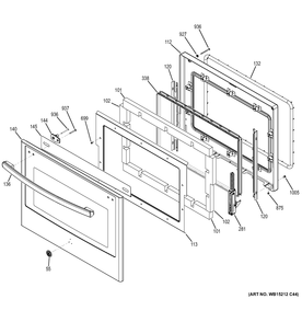 DOOR Diagram and Parts List for JCK3000SF4SS  General Electric Range