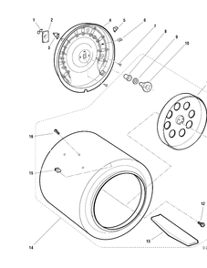 DRUM Diagram and Parts List for DC3820W0  General Electric Dryer