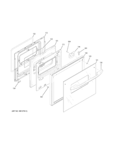 Door Diagram and Parts List for JRS06SK3SS  General Electric Wall Oven