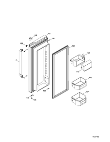 FF DOOR RIGHT Diagram and Parts List for CNR22SSEAFES  General Electric Refrigerator