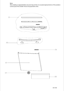 ESCUTCHEON & DOOR ASM Diagram and Parts List for GDT650SMJ0ES  General Electric Dishwasher