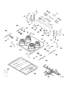 CONTROLS & COOKTOP Diagram and Parts List for RCBS525J2WW  General Electric Range
