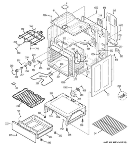 Body Parts Diagram and Parts List for JB350RF2SS  General Electric Range