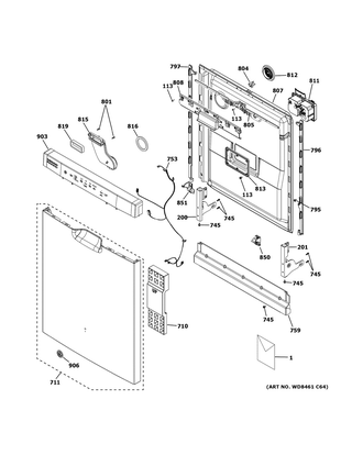 Part Location Diagram of 49-4000214 GE Pm Owners Manual
