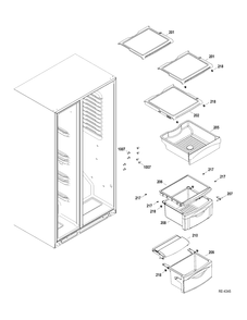 FF SHELVES Diagram and Parts List for GSRS3QGXHFSS  General Electric Refrigerator