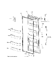 Door Diagram and Parts List for FUF21DLRDWW  General Electric Freezer