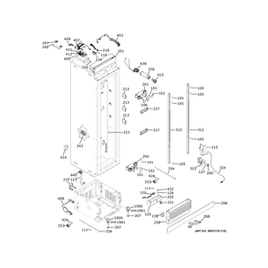 Case Parts Diagram and Parts List for ZIF361NBRDII  General Electric Freezer