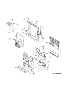 ICE MAKER & DISPENSER Diagram and Parts List for CFE28TSHPSS  General Electric Refrigerator