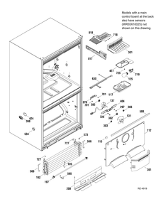 FZ SECTION Diagram and Parts List for PDRS2MBXARSS  General Electric Refrigerator
