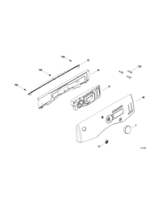 CONTROL PANEL Diagram and Parts List for GFMS355EL0MS  General Electric Dryer