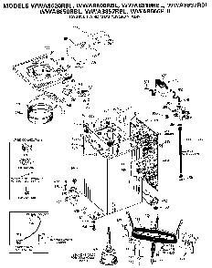 Cabinet And Suspension Asm. Diagram and Parts List for WWA8666RBL  General Electric Washer