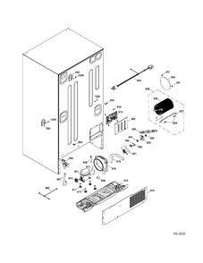 SEALED SYSTEM & MOTHERBOARD Diagram and Parts List for GFMS5HFFASS  General Electric Refrigerator