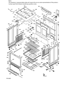 BODY PARTS Diagram and Parts List for JCB530SJ2SS  General Electric Range