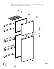 DOOR Diagram and Parts List for MPE12FSKASB  General Electric Refrigerator