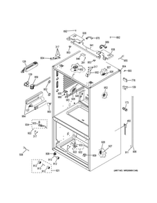 Case Parts Diagram and Parts List for GNE29GGKCWW  General Electric Refrigerator