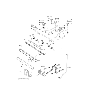 Gas & Burner Parts Diagram and Parts List for JGBS66REK7SS  General Electric Range
