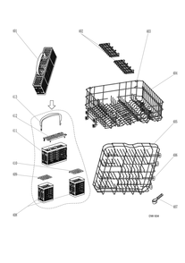 Part Location Diagram of WG04L03373 GE UPPER RACK ROLLER & STUD