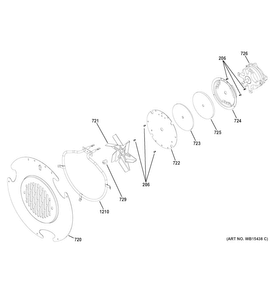 Convection Fan Diagram and Parts List for P2B940SEJ3SS  General Electric Range
