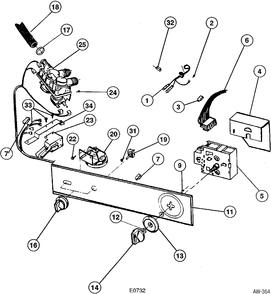 CONTROL GROUP Diagram and Parts List for GW7000KW127  General Electric Washer