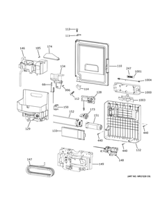 Ice Maker And Dispenser Diagram and Parts List for PVD28BYNFFS  General Electric Refrigerator