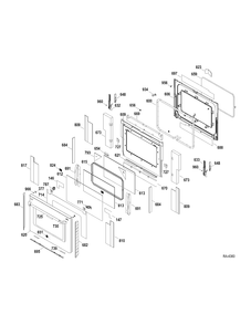 DOOR PARTS Diagram and Parts List for CBC980ST1SS  General Electric Range