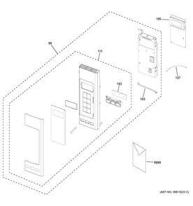 Control Parts Diagram and Parts List for PVM9195DF2BB  General Electric Microwave