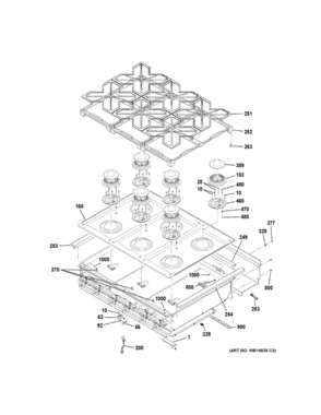 COOKTOP Diagram and Parts List for CGU366SEH2SS  General Electric Range