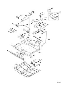 GAS & BURNER Diagram and Parts List for JGSP28SER2SS  General Electric Range