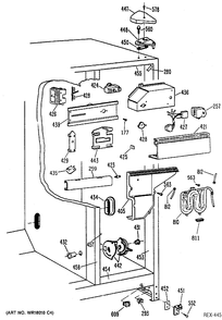 REFRIGERATOR SECTION Diagram and Parts List for TFX22PRSBBB  General Electric Refrigerator