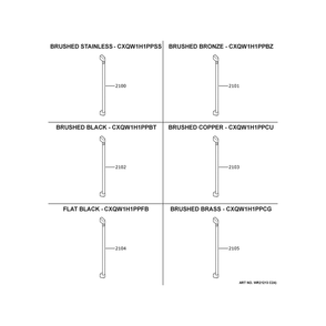 Cafe Customization Diagram and Parts List for CCP06BP4PEW2  General Electric Wine and Beverage Cooler
