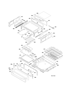 DRAWER Diagram and Parts List for PC2B930DET2WW  General Electric Range