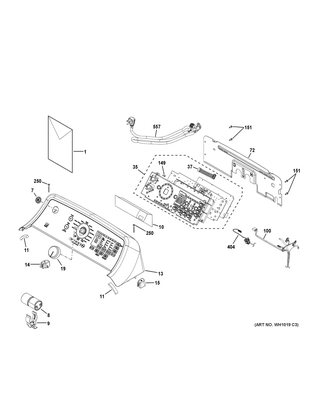 Part Location Diagram of WH01X28941 GE BACKSPLASH FOAM BLOCK