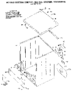 Cabinet & Top Diagram and Parts List for DDE7608  General Electric Dryer