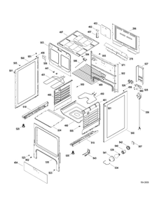 BODY PARTS Diagram and Parts List for RCBS540SJ3SA  General Electric Range