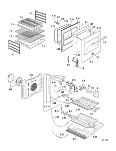 DOOR, CABINET & GAS PARTS Diagram and Parts List for CFSGG24K1SS  General Electric Range