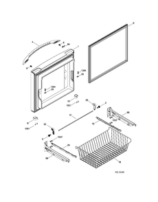FZ DOOR Diagram and Parts List for PDRF0MBYGRWW  General Electric Refrigerator