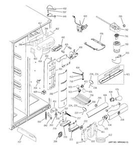 Fresh Food Section Diagram and Parts List for PSC23NGPACC  General Electric Refrigerator