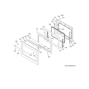 Upper Door Diagram and Parts List for ZTDX1DPSN4SS  General Electric Wall Oven