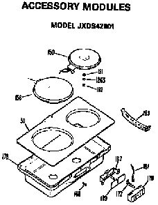 Modules Diagram and Parts List for JP672B9K2  General Electric Cooktop