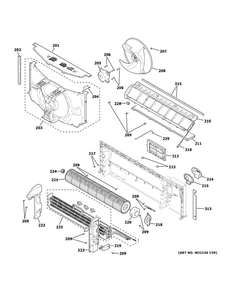 Motor And Chassis Parts Diagram and Parts List for AZ45E15EACW7  General Electric Air Conditioner