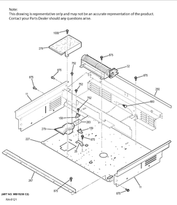 COOLING FAN Diagram and Parts List for JCS630DF3WW  General Electric Range