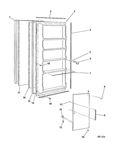 VERTICAL FREEZER Diagram and Parts List for 831401  General Electric Freezer