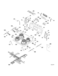 CONTROLS Diagram and Parts List for JCBP25WK2WW  General Electric Range